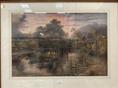 Lot 1253 - B. B. Wadham - late 19th century English school watercolour of a lake at sunset