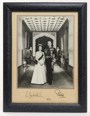 Lot 64 - H.M. Queen Elizabeth II and H.R.H. The Duke of Edinburgh, signed 1981 presentation portrait photograph