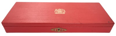Lot 38 - H.M. Queen Elizabeth II, fine red dispatch box with gilt embossed Royal Arms