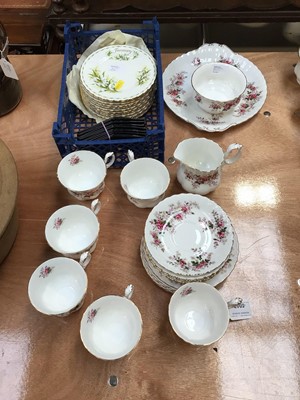 Lot 5017 - Royal Albert Lavender Rose tea set and a set of Royal Albert months of the year plates