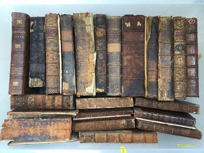Lot 5118 - Collection of antiquarian books, including a vellum bound copy of the Letters of Pliny (pub 1748), works of Robertson, etc (3 boxes)