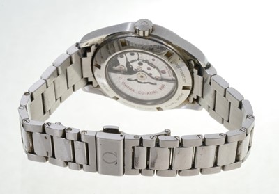 Lot 758 - Gentlemen's Omega Seamaster Aqua Terra GMT Co-Axail stainless steel wristwatch, serial number 86302622. On stainless steel bracelet. Circa 2013, with original box, guarantee card and service rece...