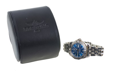 Lot 770 - Gentlemen's Breitling Stainless steel automatic wristwatch model A49350 in box with receipt