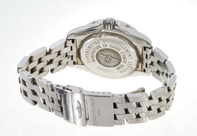 Lot 770 - Gentlemen's Breitling Stainless steel automatic wristwatch model A49350 in box with receipt