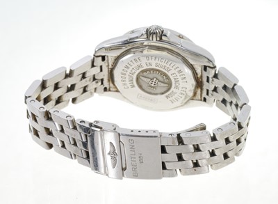 Lot 770 - Gentlemen's Breitling Stainless steel automatic wristwatch model A49350 in box with receipt