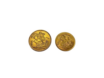 Lot 112 - Edward VII gold full sovereign, 1907 and a George V gold half sovereign, 1911 (2 coins)