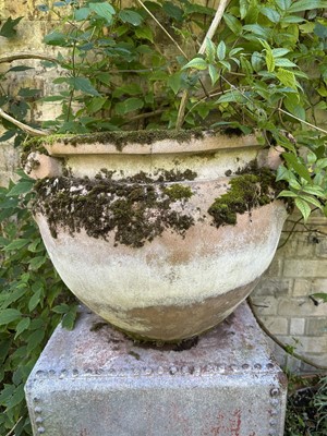 Lot 1937 - Compton Pottery style Gertrude Jekyll designed garden pot, 63cm diameter x 48cm high