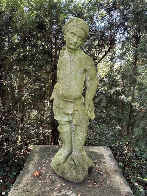 Lot 1944 - 18th century carved marble figure of a standing Renaissance style male, 92cm high