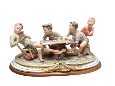 Lot 2232 - Capodimonte figure group 'the card players'