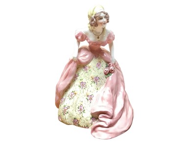 Lot 2233 - AustrianGoldscheider figure of a lady in a floral dress.