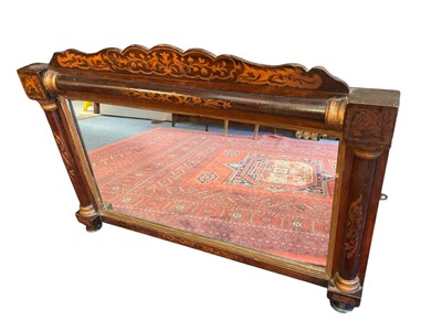 Lot 1514 - Victorian inlaid rosewood overmantel