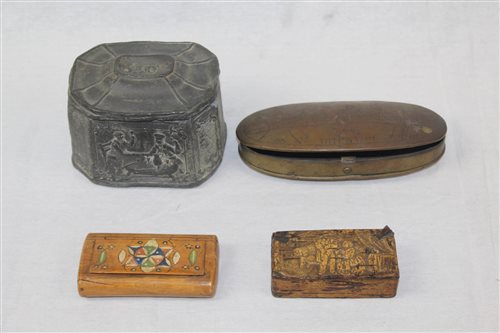 Lot 4251 - 18th century lead tobacco box and cover...