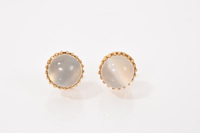Lot 582 - Pair of Edwardian moonstone earrings