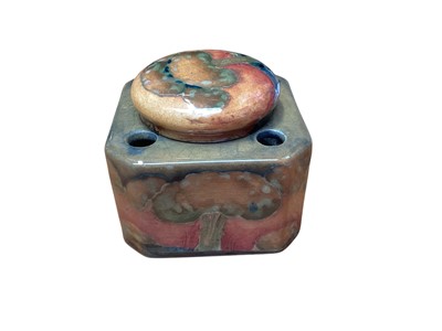 Lot 2200 - William Moorcroft pottery inkwell in the Claremont pattern