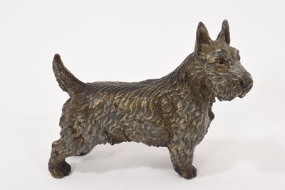 Lot 904 - Late 19th century Austrian cold-painted bronze sculpture of a terrier