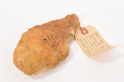 Lot 870 - Lower Palaeolithic hand axe, with pen inscription