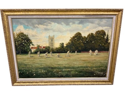 Lot 1107 - Brian Argent Smith (1937-2025) oil on canvas, The village cricket match, signed, 62 x 85cm, framed