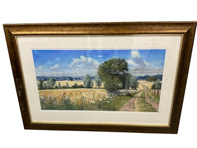 Lot 1115 - Brian Argent Smith (1937-2025) pastel, summer landscape, 46 x 82cm, glazed frame