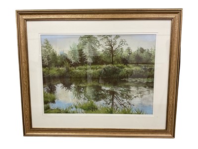 Lot 1117 - Brian Argent Smith (1937-2025) pastel, River bank, signed, 53 x 74cm, glazed frame