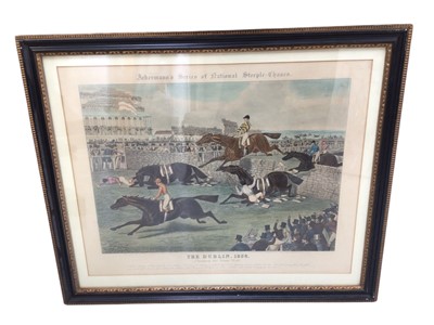 Lot 5123 - 'The Dublin 1856', two coloured engravings from Ackermann's Series of National Steeple-Chases, published 1856, in glazed Hogarth frames, 51.5cm x 36.5cm