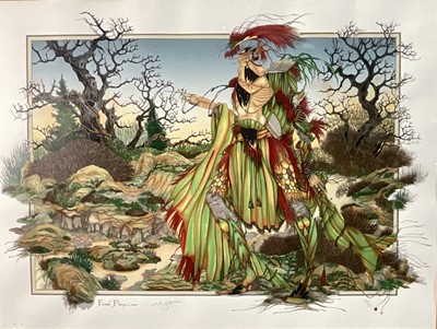 Lot 223 - Graham Illingworth (b. 1953) limited edition silk screen print - Forest Flame, signed, 191/295, 55cm x 74cm, glazed frame