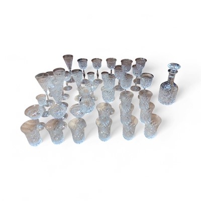 Lot 5020 - Stuart Crystal cut glass table service, a cut glass decanter and vase