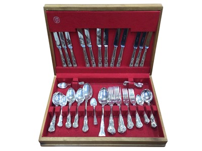 Lot 5019 - Silver plated Kings pattern canteen of cutlery
