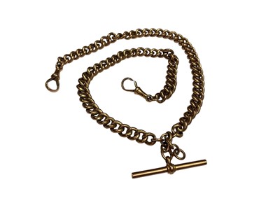 Lot 128 - 9ct gold curb link watch chain