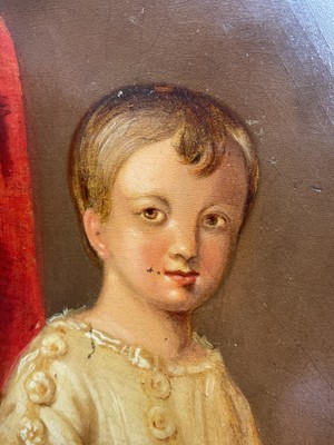 Lot 12 - Mid-19th century French Royal portrait on papier mâché panel and matching frame