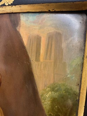 Lot 12 - Mid-19th century French Royal portrait on papier mâché panel and matching frame