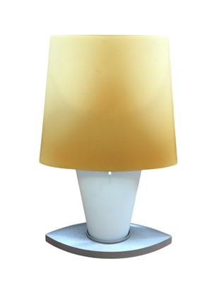 Lot 5003 - Medium Italian Fontana Arte lamp designed by Daniela Puppa with oval frosted glass shade measuring approximately 60.5cm tall