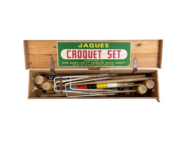 Lot 5119 - Jaques Croquet set in a traditional wooden carry case.