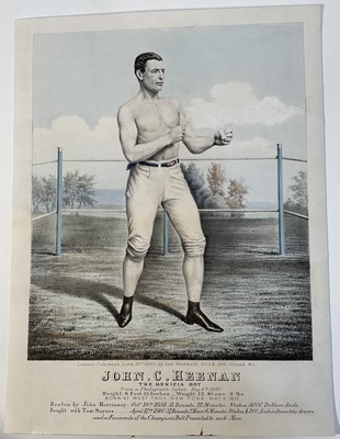 Lot 156 - John C. Heenan, The Benicia Boy, pub. June 30th 1860 by Newbold, London, from a photograph taken May 4th, 1860, 37cm x 31cm, unframed
