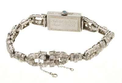 Lot 783 - Art Deco diamond cocktail watch
