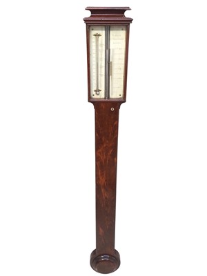Lot 815 - George III stick barometer by R. Clarke, Holborn