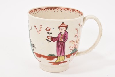 Lot 216 - Liverpool coffee cup, painted in Chinese style, circa 1780