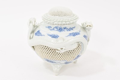 Lot 257 - Japanese Hirado koro and pierced cover