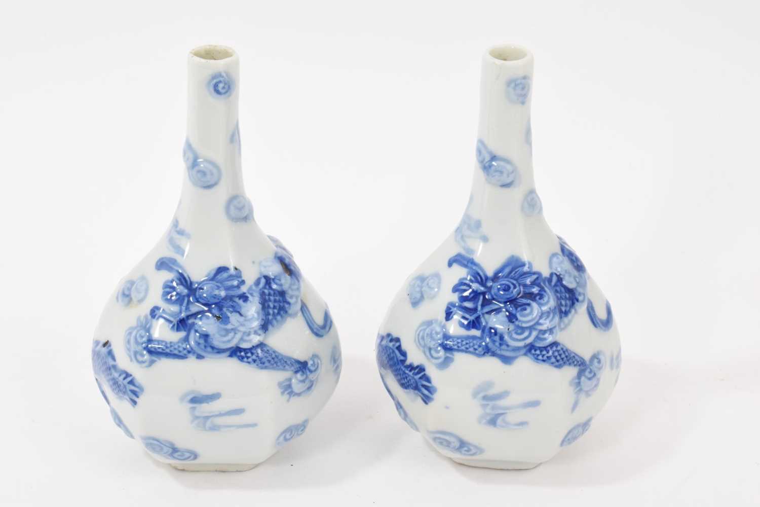 Lot 59 - Pair of Japanese Hirado bottle shaped vases