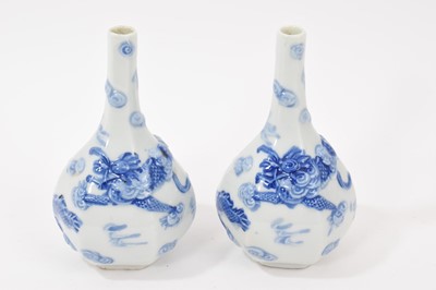 Lot 262 - Pair of Japanese Hirado bottle shaped vases