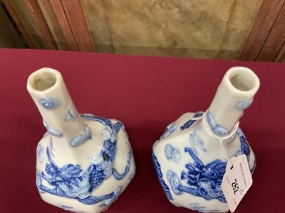 Lot 59 - Pair of Japanese Hirado bottle shaped vases