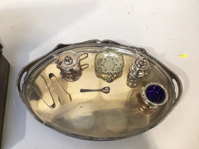 Lot 5028 - Canteen of plated cutlery, plated tray and cruet