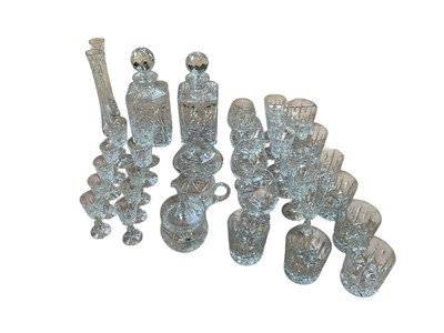 Lot 5029 - Cut glass to include eight Brierly Crystal tumblers, two decanters and others