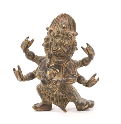 Lot 984 - Early Tibetan bronze figure of Mahakala