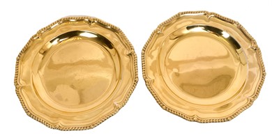 Lot 457 - Pair of silver gilt serving dishes