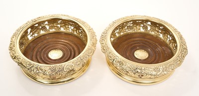 Lot 458 - Pair of silver gilt coasters