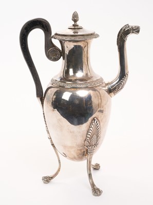 Lot 502 - French Empire period silver coffee pot