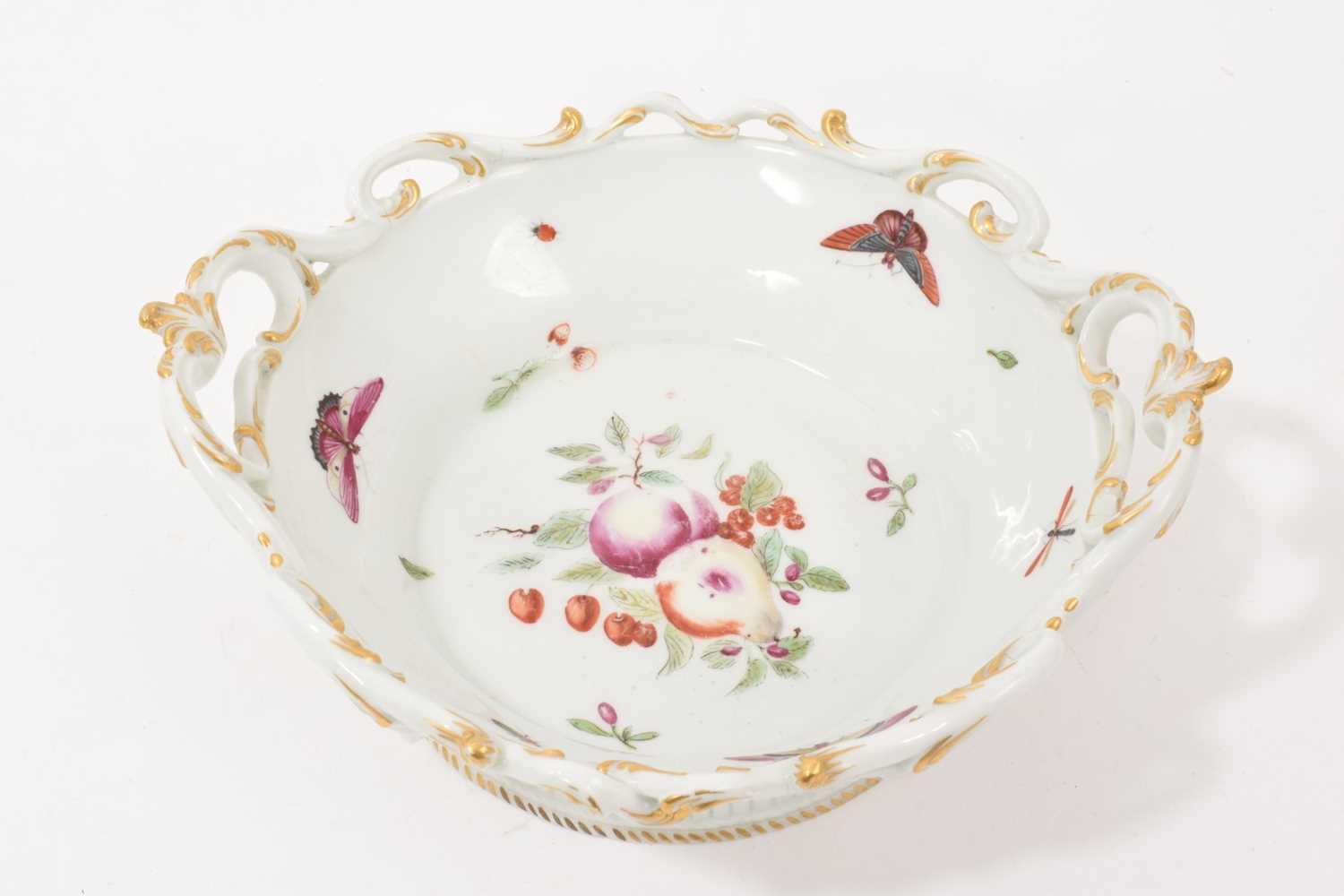 Lot 52 - Chelsea round two handled basket, with pierced rim, circa 1760