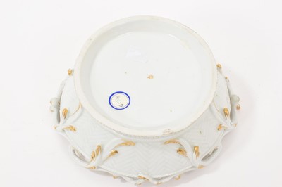 Lot 52 - Chelsea round two handled basket, with pierced rim, circa 1760