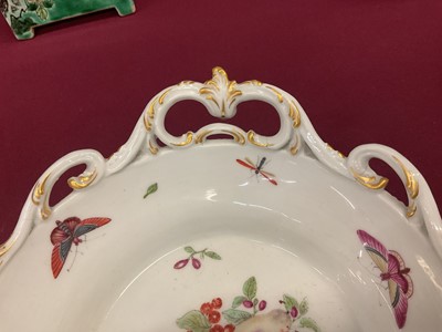 Lot 52 - Chelsea round two handled basket, with pierced rim, circa 1760