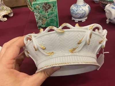 Lot 52 - Chelsea round two handled basket, with pierced rim, circa 1760